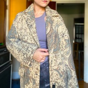 NWT Printed Wool Longline Zara Coat